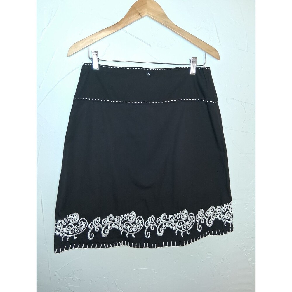 🖤 prAna Black Embroidered A-Line Skirt | Boho Cotton | Size 6 - Picture 7 of 7